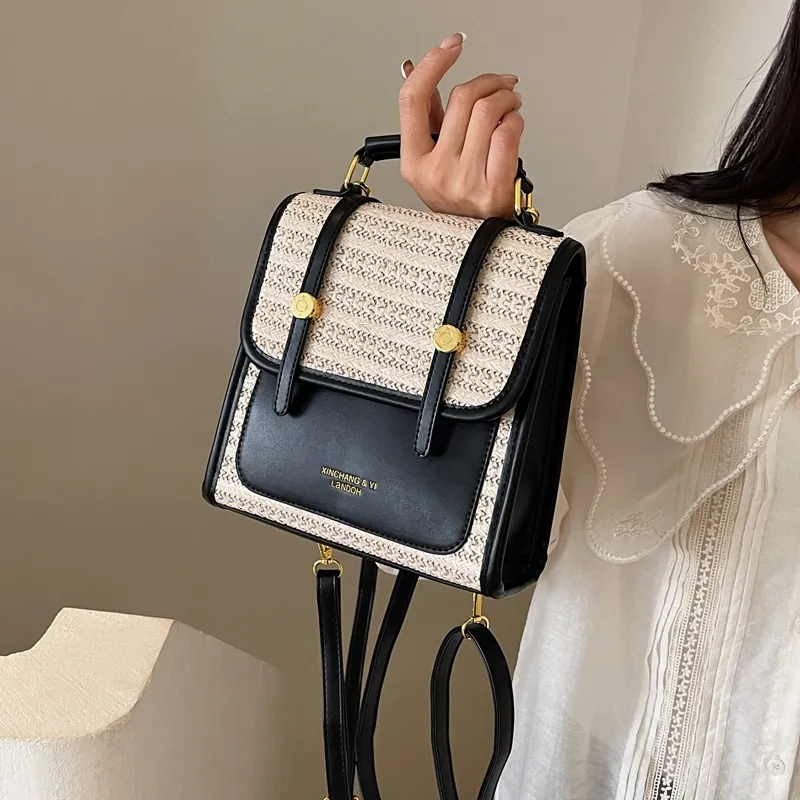ROUNDOT PU Backpack Women's Ecru/Black/Brown-13