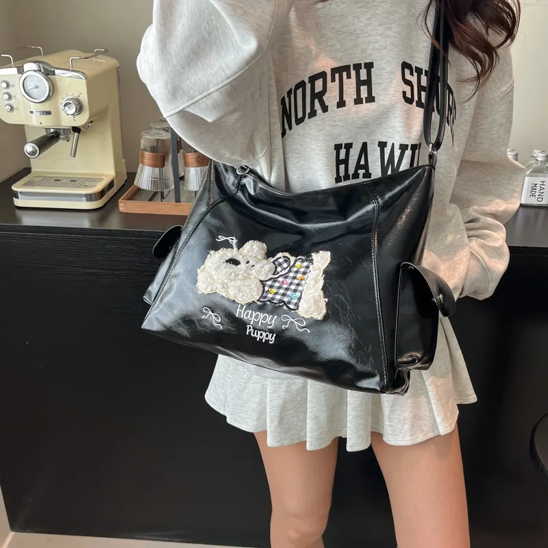 ROUNDOT PU Crossbody Bag Tote Regular Women's White/Black/Blue/Pink-11