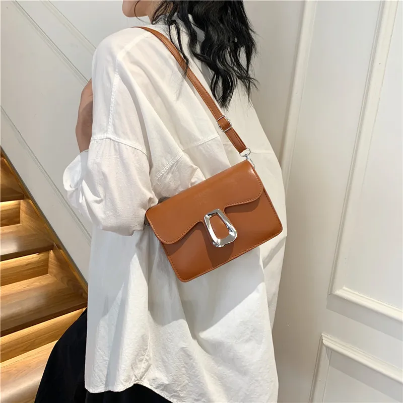 ROUNDOT Pu Crossbody Bag Shoulder Bag Regular Women's White Black/Khaki/Rose Red/Brown-27