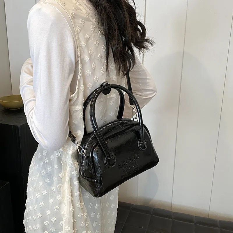 ROUNDOT PU Handbag Women's Silver/Black-14