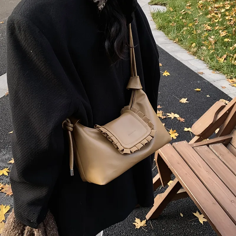 ROUNDOT PU Crossbody Bag Women's Black/Khaki/Coffee-11