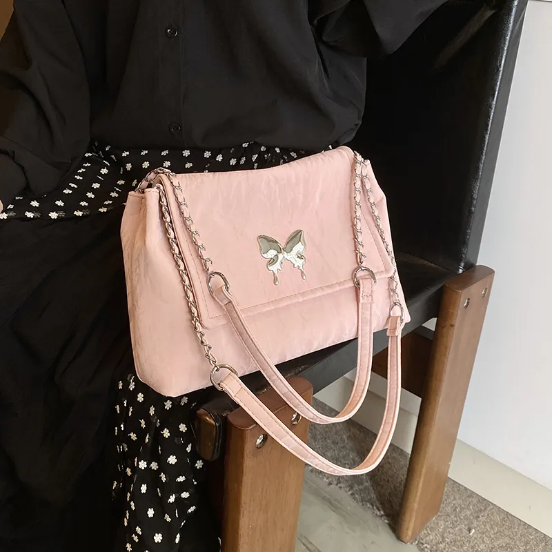 ROUNDOT PU Tote Bag Shoulder Bag Regular Women's White/Black/Silver/Pink/Green-28