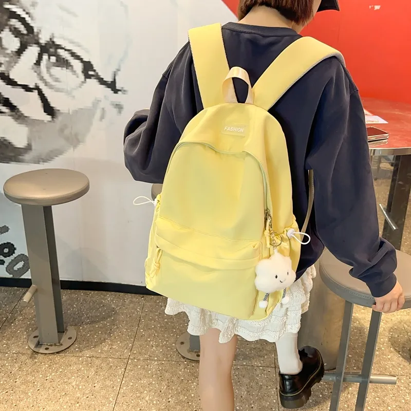 ROUNDOT Nylon Backpack Unisex Mint Green/Black/Lotus Color/Lemon/Lake Blue-20