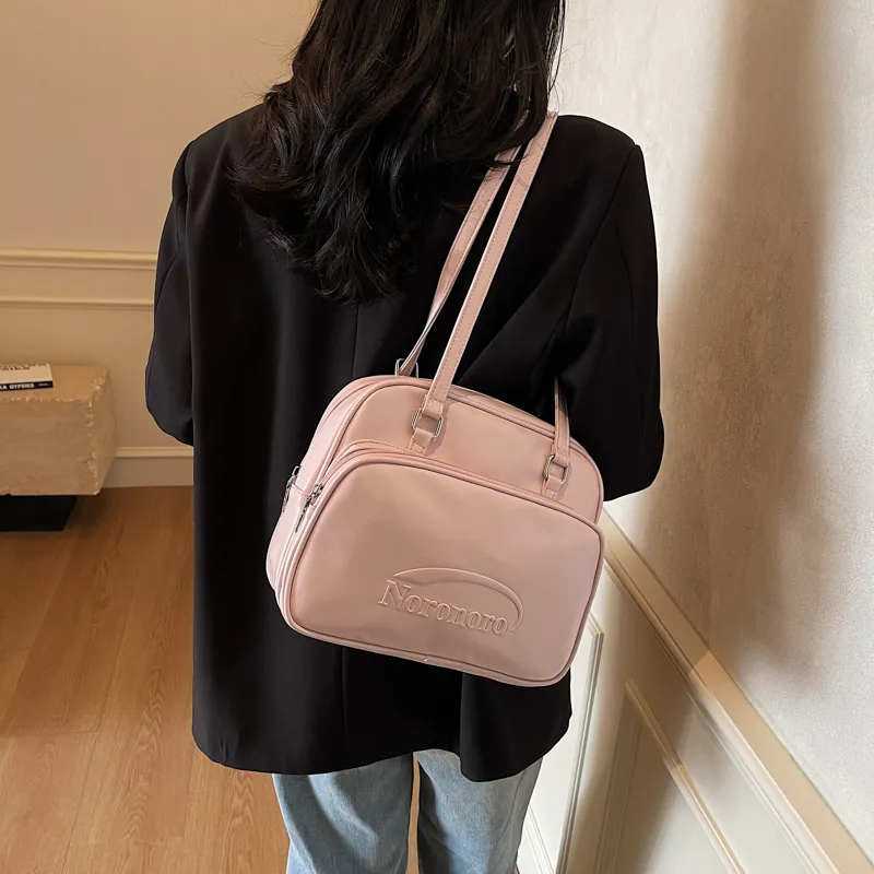 ROUNDOT PU Shoulder Bag Backpack Women's White/Black/Blue/Pink-23