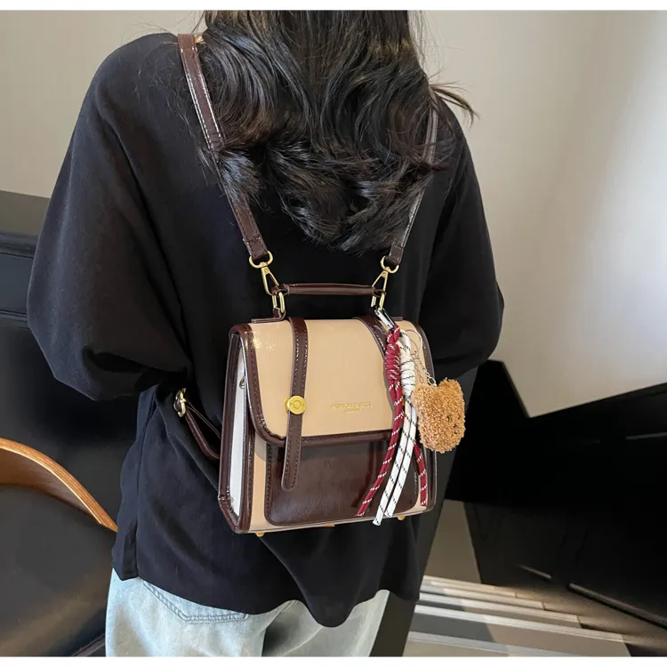 ROUNDOT PU Backpack Regular Women's Ecru/Black/Burgundy/Coffee-1