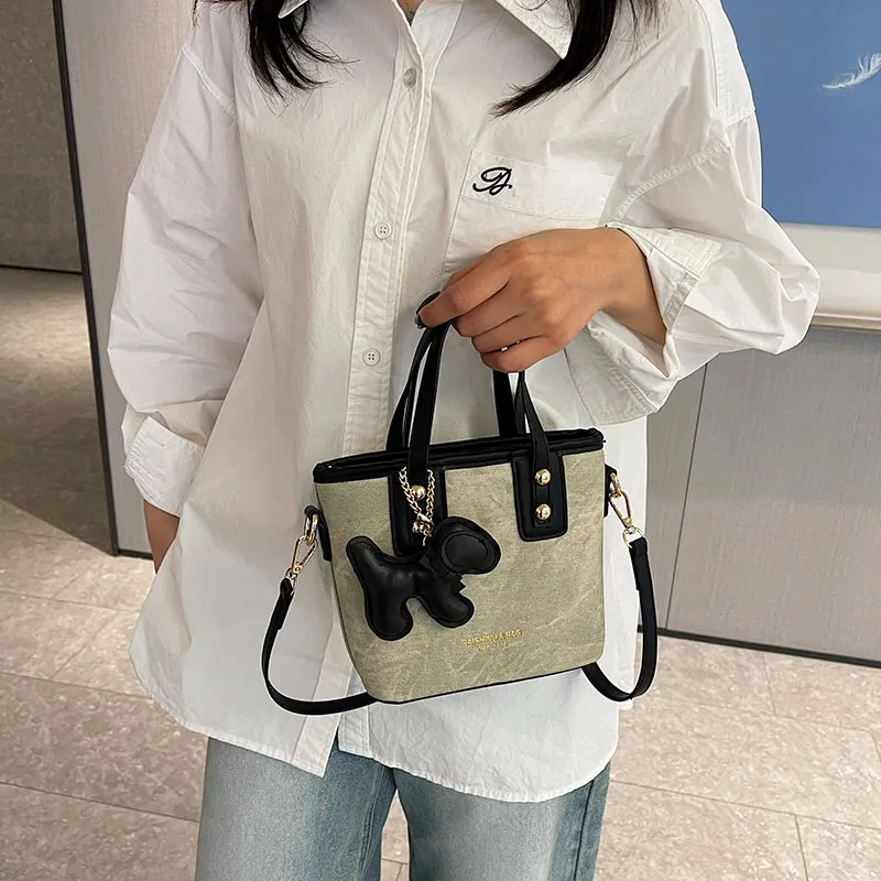 ROUNDOT Tote Bag Shopping Bag Handbag PU Women's Blue/Gray Brown/Black/Gray Black/Pink-18