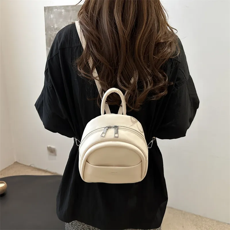ROUNDOT PU Backpacks Backpack Women's White/Silver/Black/Pink/Yellow-4