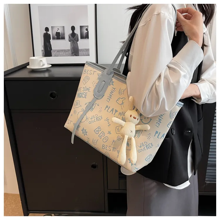 ROUNDOT PU Tote Bag Shopping Bag Crossbody Bag Shoulder Bag Women's Black/Blue/Pink/Brown-12