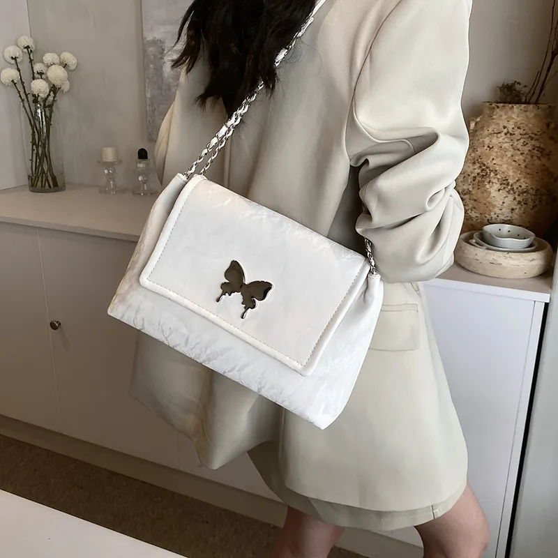 ROUNDOT PU Tote Bag Shoulder Bag Regular Women's White/Black/Silver/Pink/Green-2