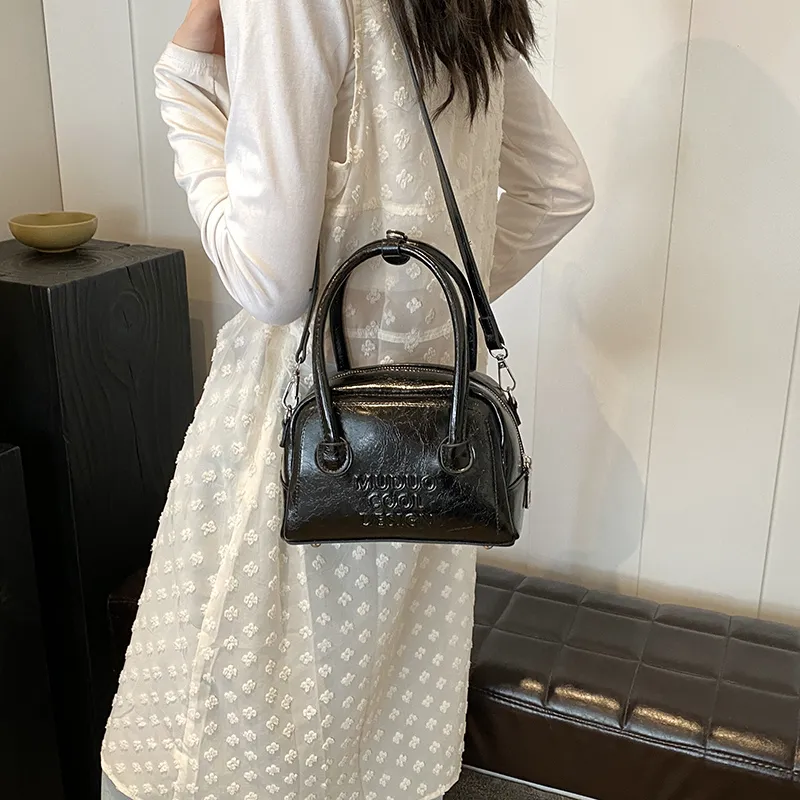 ROUNDOT PU Handbag Women's Silver/Black-12