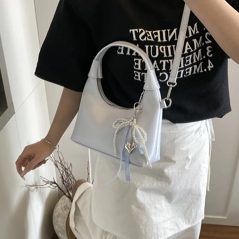 ROUNDOT PU Crossbody One Shoulder Handbags Regular Women's White/Silver/Black/Blue/Pink-27