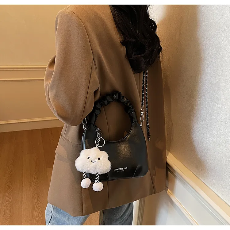 ROUNDOT PU Crossbody One Shoulder Handbags Regular Women's White/Ecru/Black/Pink-18
