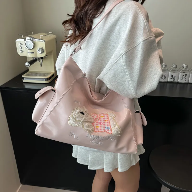 ROUNDOT PU Crossbody Bag Tote Regular Women's White/Black/Blue/Pink-26