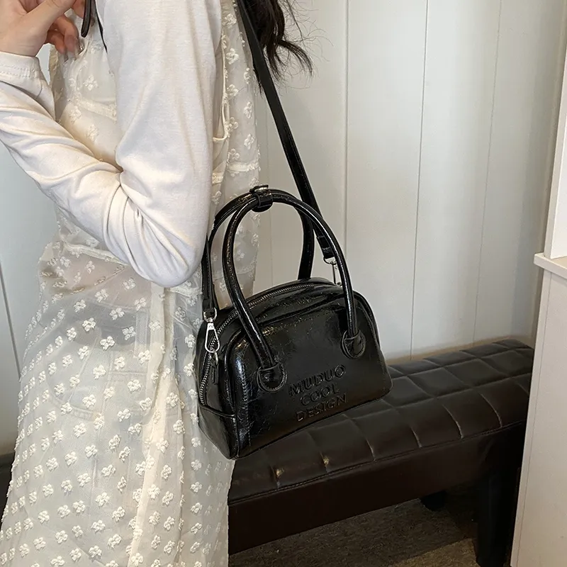 ROUNDOT PU Handbag Women's Silver/Black-11