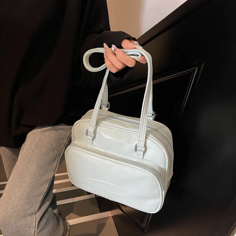 ROUNDOT PU Shoulder Bag Backpack Women's White/Black/Blue/Pink-3