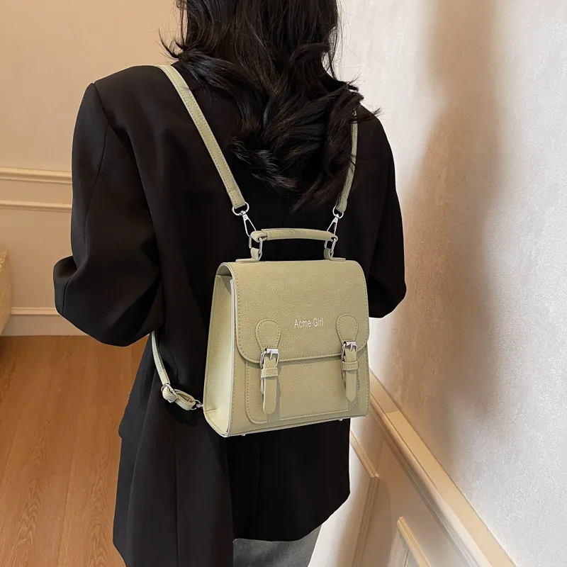 ROUNDOT PU Backpack Regular Women's Ecru/Black/Light Green/Pink-18