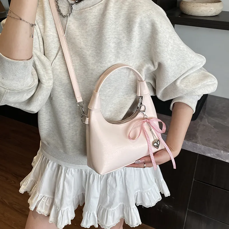 ROUNDOT PU Crossbody One Shoulder Handbags Regular Women's White/Silver/Black/Blue/Pink-32