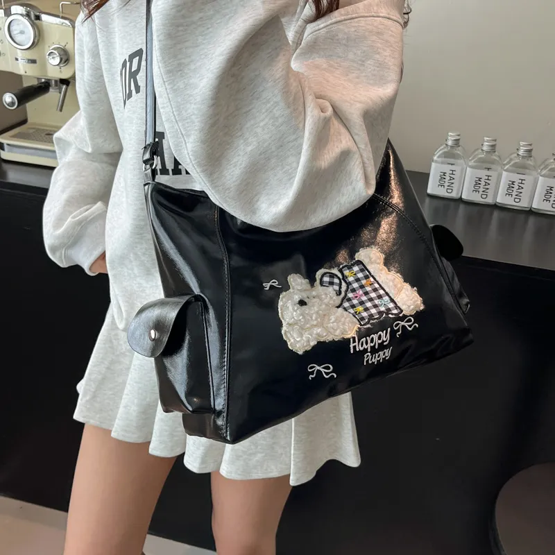 ROUNDOT PU Crossbody Bag Tote Regular Women's White/Black/Blue/Pink-8