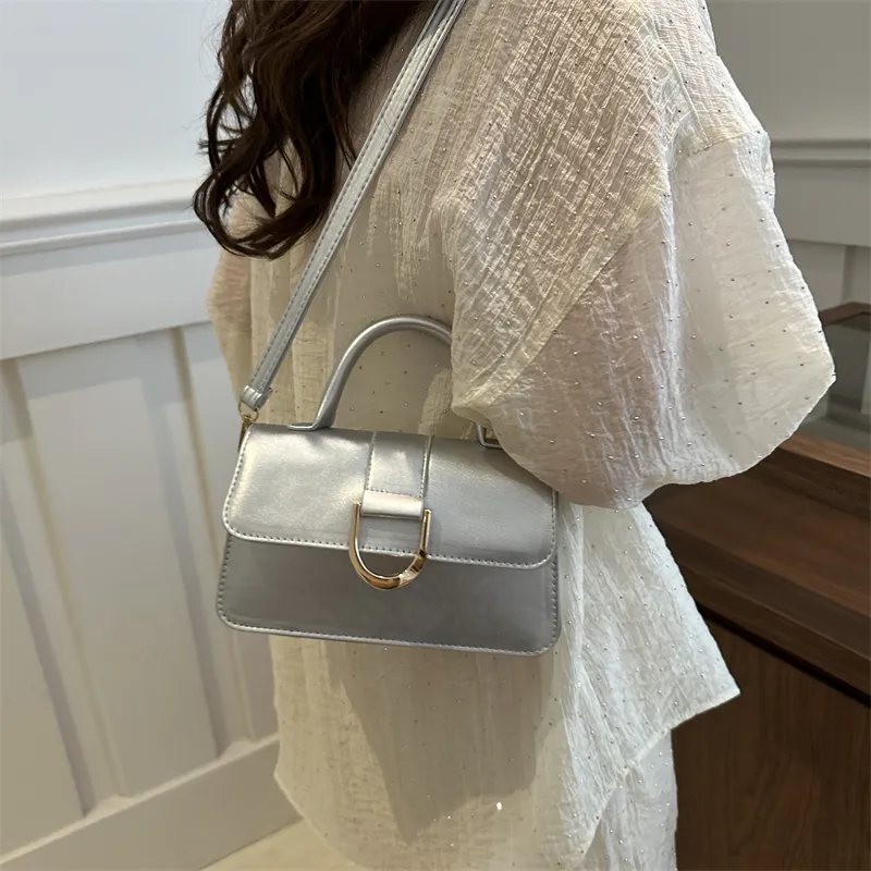 ROUNDOT Crossbody One Shoulder Handbags PU Women's White/Silver/Black/Khaki/Brown-10