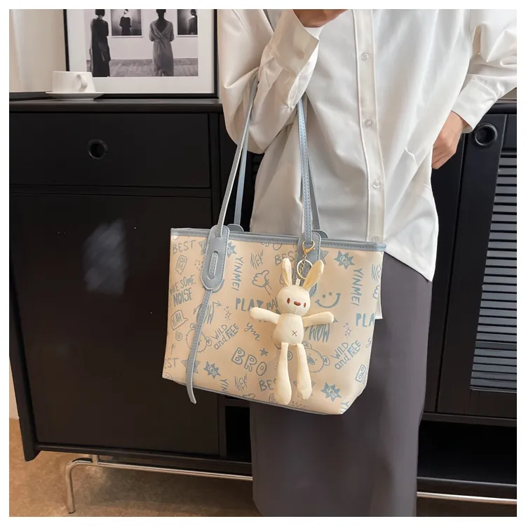 ROUNDOT PU Tote Bag Shopping Bag Crossbody Bag Shoulder Bag Women's Black/Blue/Pink/Brown-13