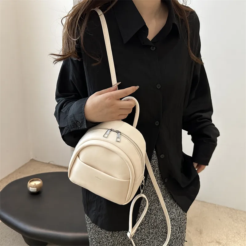 ROUNDOT PU Backpacks Backpack Women's White/Silver/Black/Pink/Yellow-2