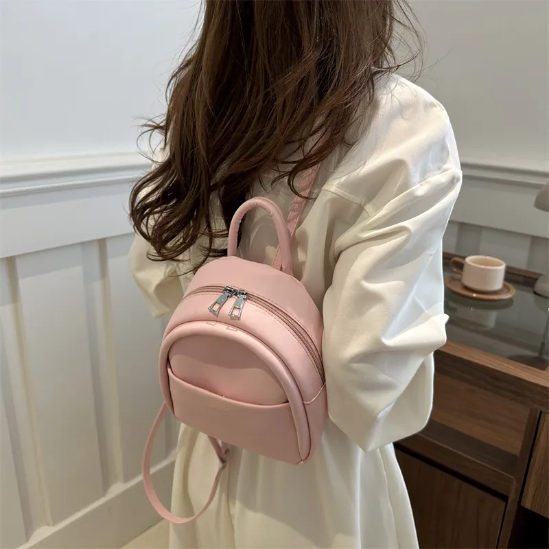 ROUNDOT PU Backpacks Backpack Women's White/Silver/Black/Pink/Yellow-23
