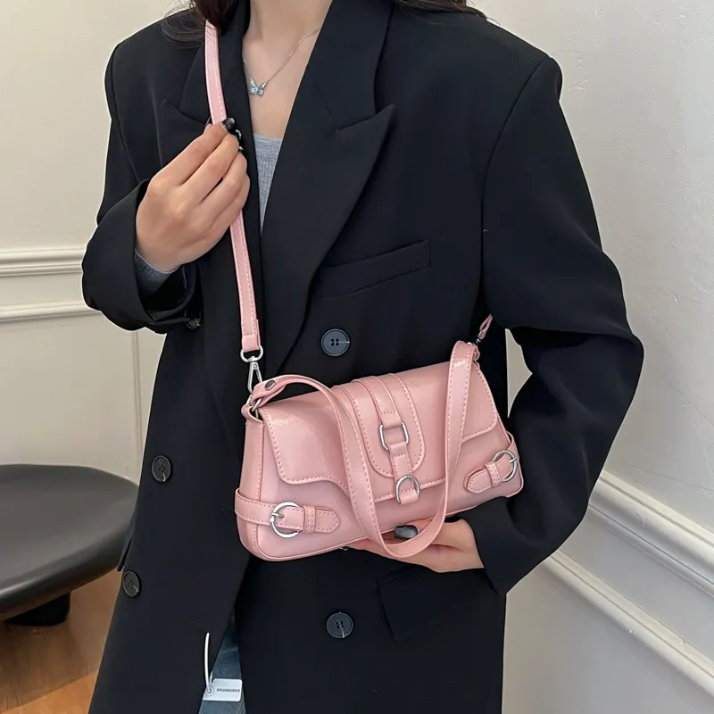 ROUNDOT PU Handbag Shoulder Bag Crossbody Bag Regular Women's White/Black/Red/Pink/Brown-24