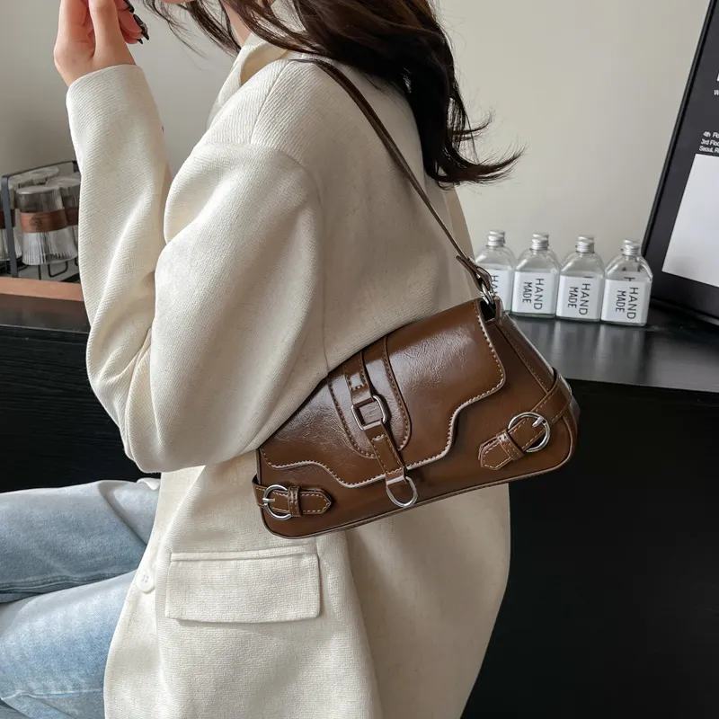 ROUNDOT PU Handbag Shoulder Bag Crossbody Bag Regular Women's White/Black/Red/Pink/Brown-34
