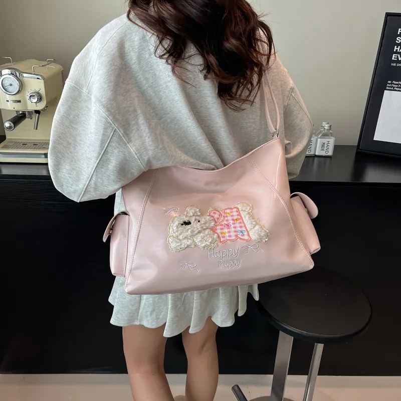 ROUNDOT PU Crossbody Bag Tote Regular Women's White/Black/Blue/Pink-23