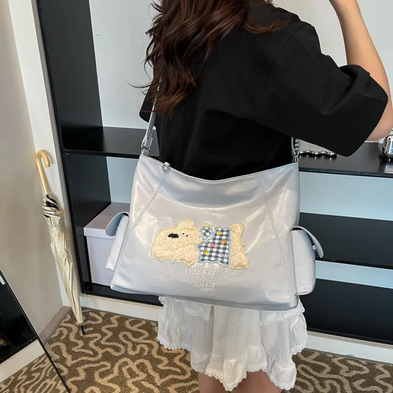 ROUNDOT PU Crossbody Bag Tote Regular Women's White/Black/Blue/Pink-17