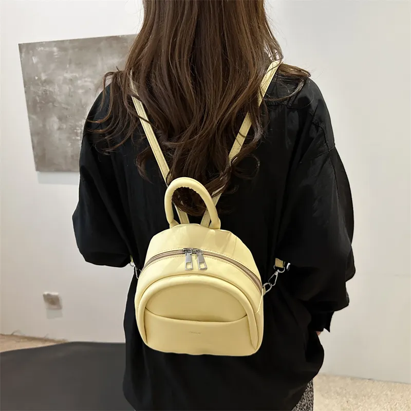 ROUNDOT PU Backpacks Backpack Women's White/Silver/Black/Pink/Yellow-31