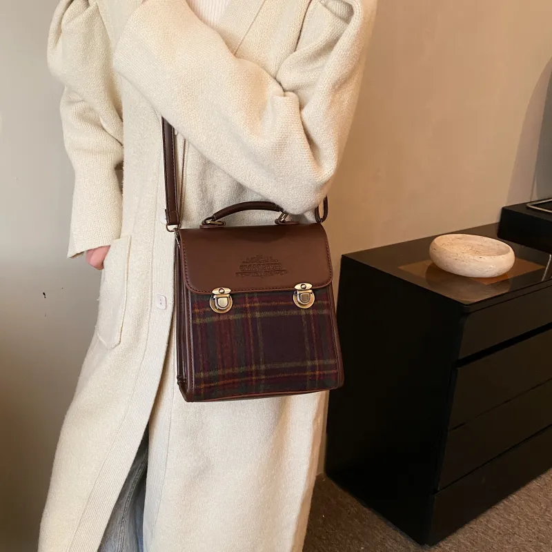 ROUNDOT PU Handbag Shoulder Bag Backpack Regular Women's Khaki/Coffee/Brown-17