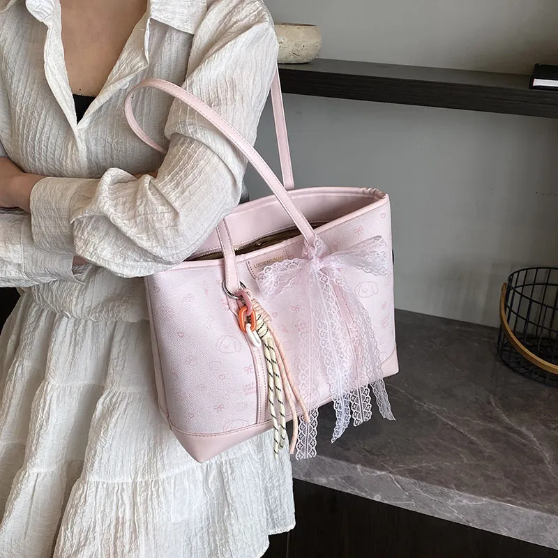 ROUNDOT PU Shoulder Bag Regular Women's Ecru/Pink/Coffee-11