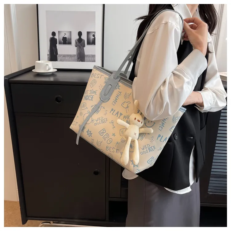 ROUNDOT PU Tote Bag Shopping Bag Crossbody Bag Shoulder Bag Women's Black/Blue/Pink/Brown-9