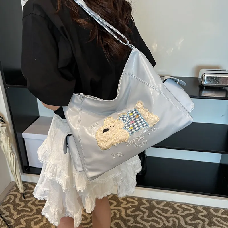 ROUNDOT PU Crossbody Bag Tote Regular Women's White/Black/Blue/Pink-19