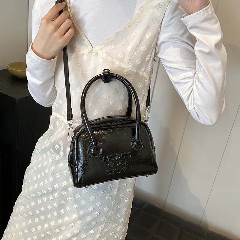 ROUNDOT PU Handbag Women's Silver/Black-13