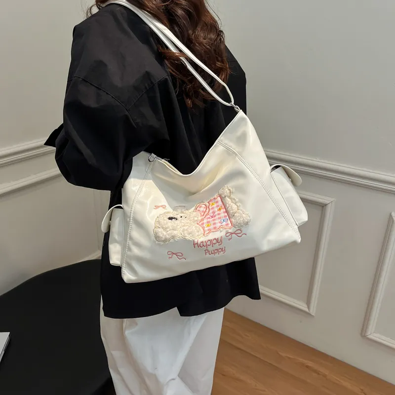 ROUNDOT PU Crossbody Bag Tote Regular Women's White/Black/Blue/Pink-5