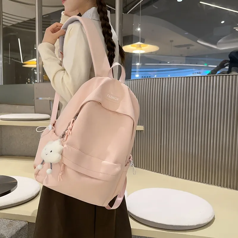 ROUNDOT Nylon Backpack Unisex Mint Green/Black/Lotus Color/Lemon/Lake Blue-11