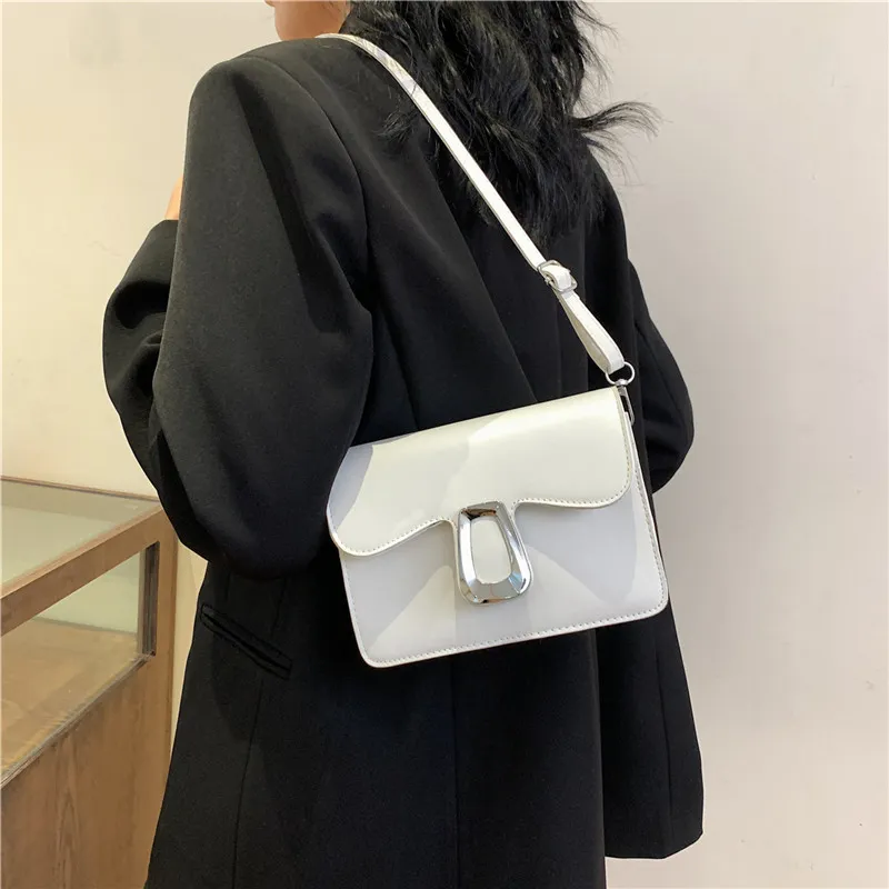 ROUNDOT Pu Crossbody Bag Shoulder Bag Regular Women's White Black/Khaki/Rose Red/Brown-4