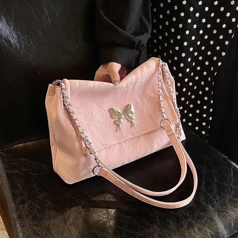 ROUNDOT PU Tote Bag Shoulder Bag Regular Women's White/Black/Silver/Pink/Green-27