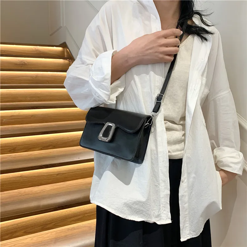 ROUNDOT Pu Crossbody Bag Shoulder Bag Regular Women's White Black/Khaki/Rose Red/Brown-8