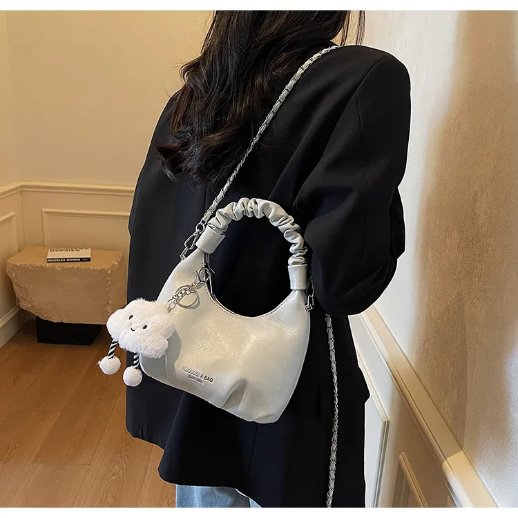 ROUNDOT PU Crossbody One Shoulder Handbags Regular Women's White/Ecru/Black/Pink-1