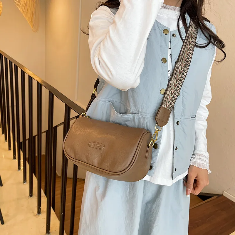 ROUNDOT PU Crossbody Bag Women's Black/Khaki/Coffee-8