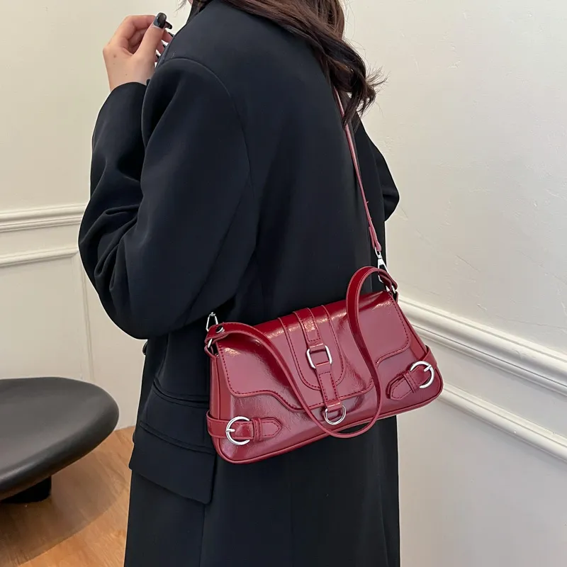ROUNDOT PU Handbag Shoulder Bag Crossbody Bag Regular Women's White/Black/Red/Pink/Brown-16