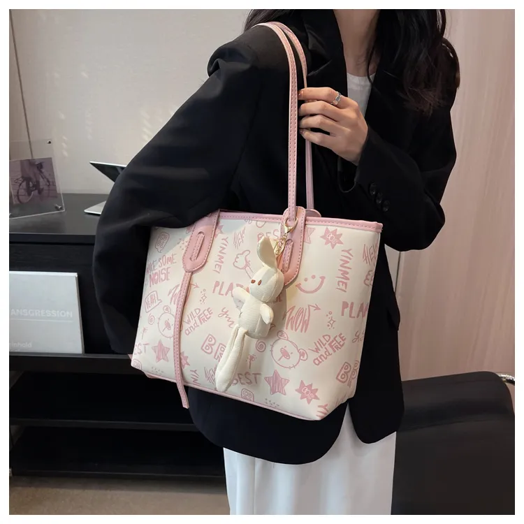 ROUNDOT PU Tote Bag Shopping Bag Crossbody Bag Shoulder Bag Women's Black/Blue/Pink/Brown-15