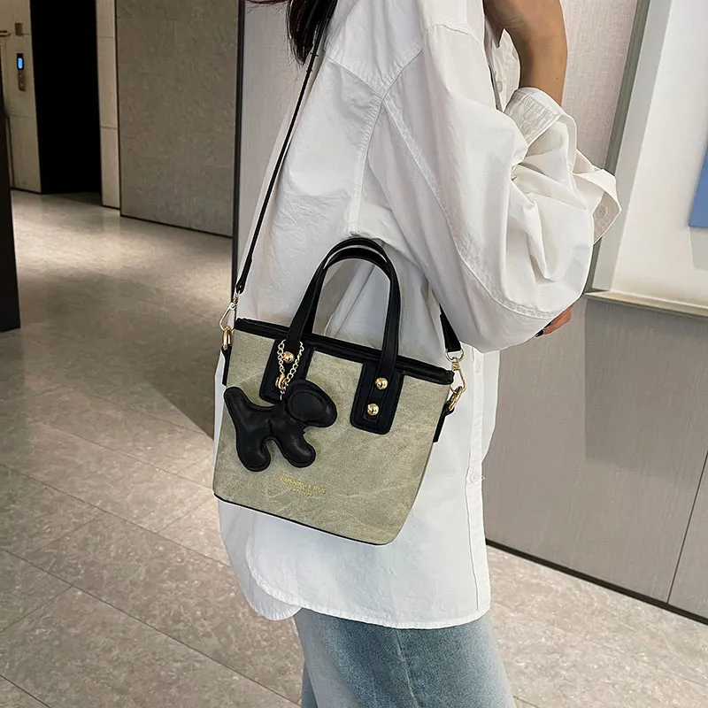 ROUNDOT Tote Bag Shopping Bag Handbag PU Women's Blue/Gray Brown/Black/Gray Black/Pink-16