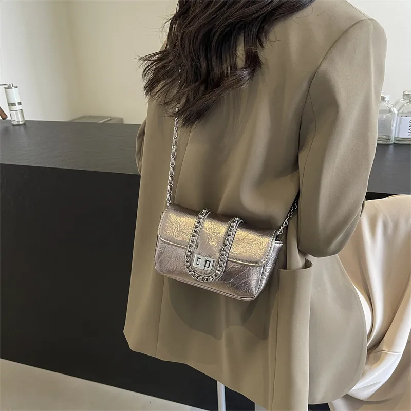 ROUNDOT PU Crossbody Bag Regular Women's Silver/Black/Gold-18