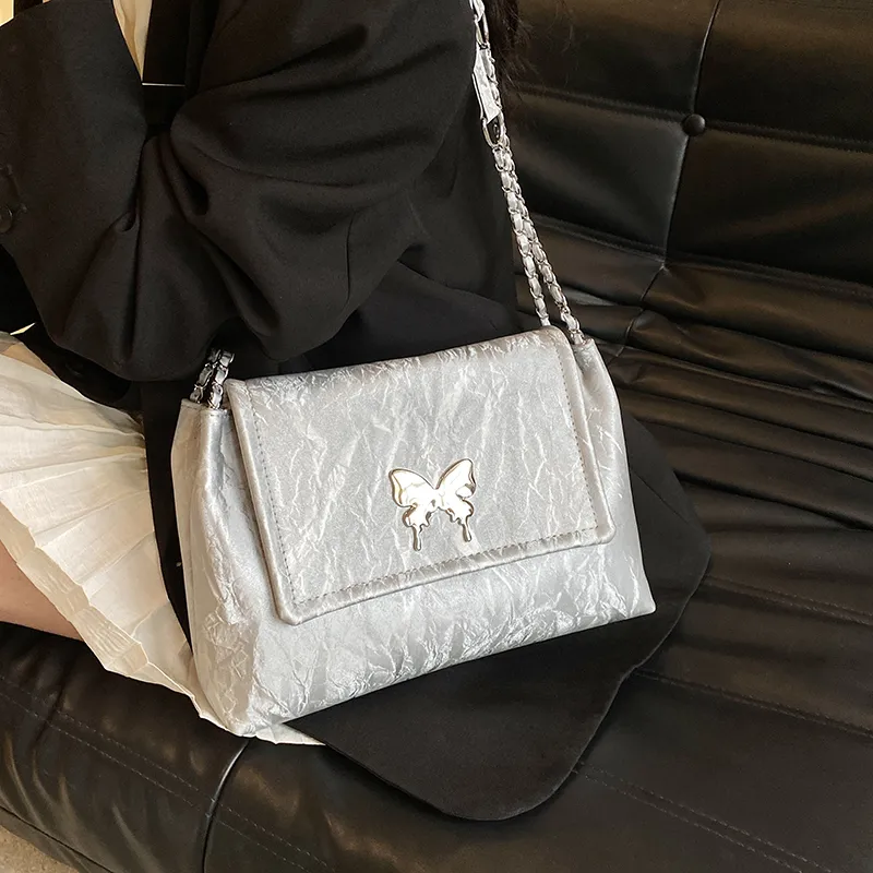 ROUNDOT PU Tote Bag Shoulder Bag Regular Women's White/Black/Silver/Pink/Green-18