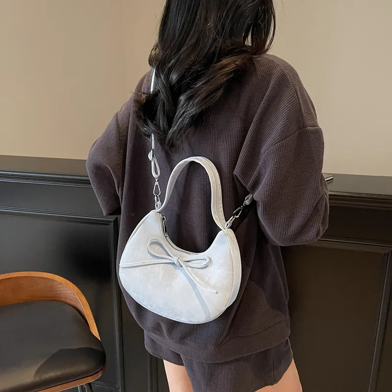 ROUNDOT PU Crossbody One Shoulder Handbags Regular Women's White/Silver/Black/Blue/Pink-22