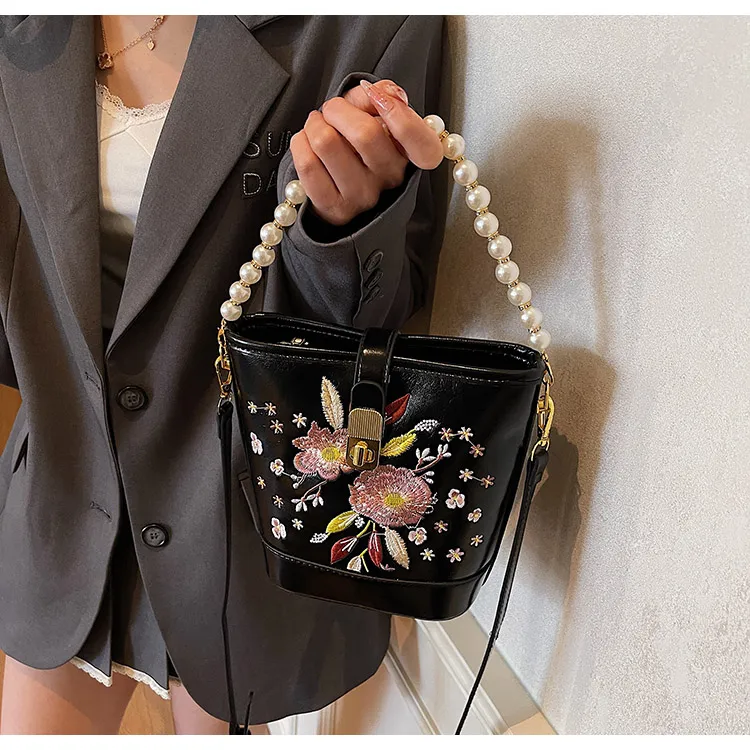 ROUNDOT PU Crossbody One Shoulder Handbags Women's Ecru Black/Pink/Burgundy-9